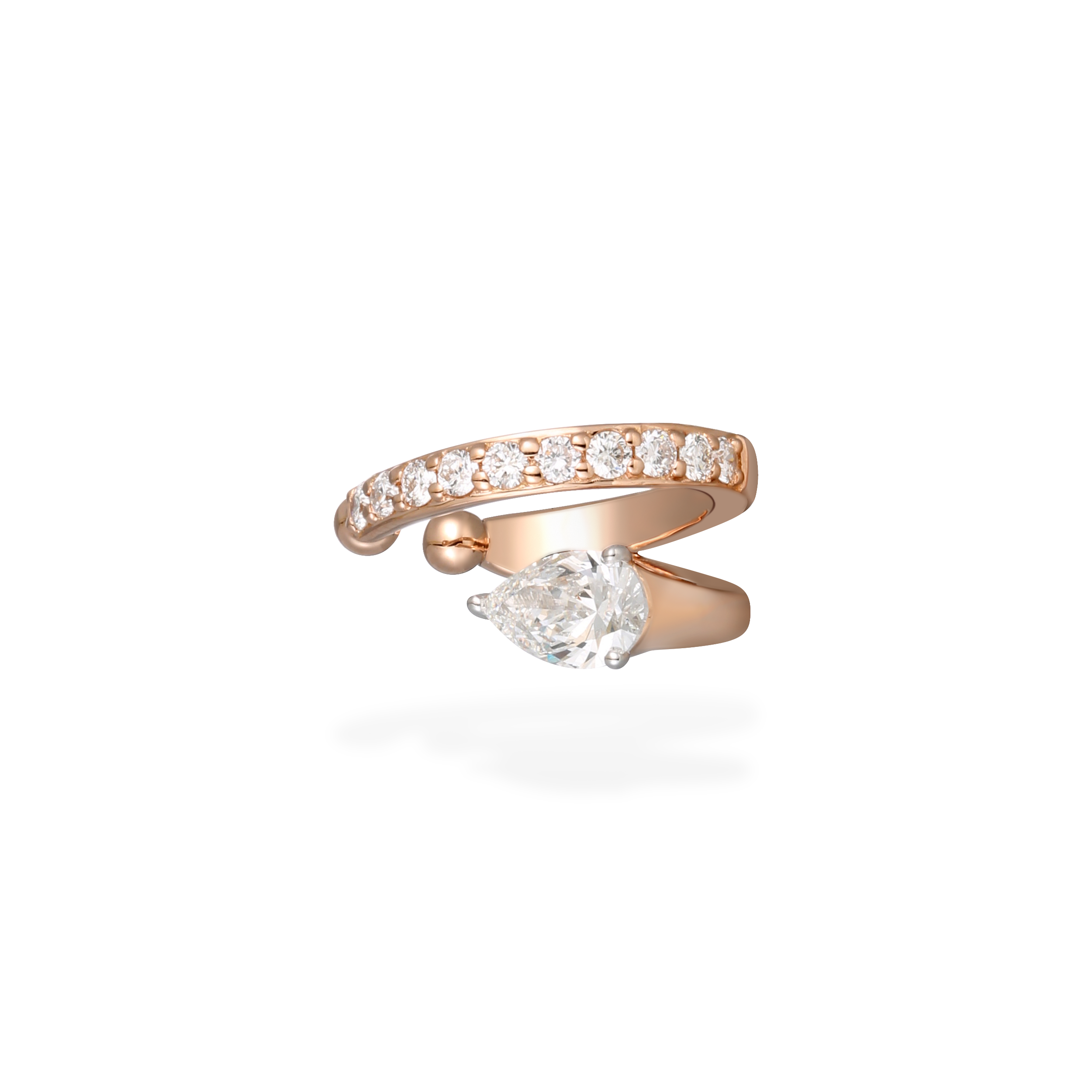 Gaze pear shaped diamond ear cuff